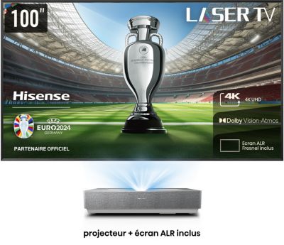 Vidéoprojecteur home cinéma HISENSE 100L5HD Laser TV + écran ALR FRESNEL